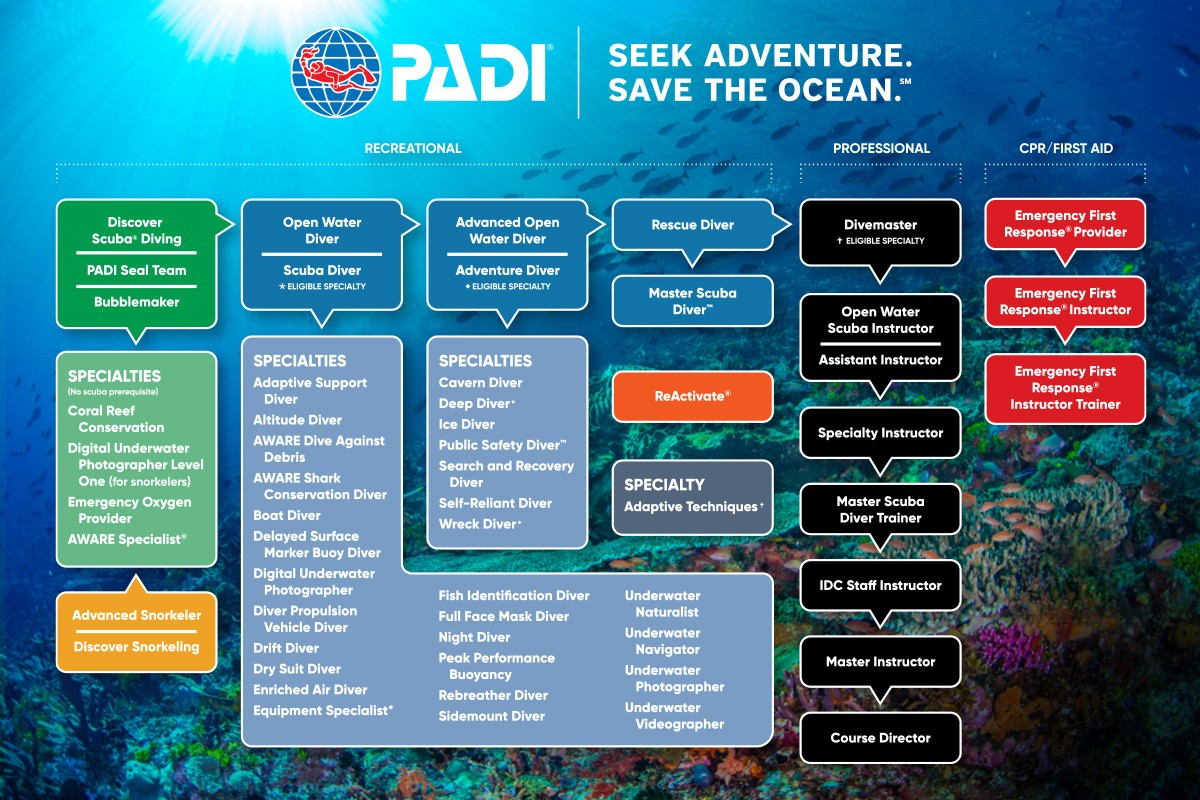 Choose your own adventure when taking PADI eLearning classes.